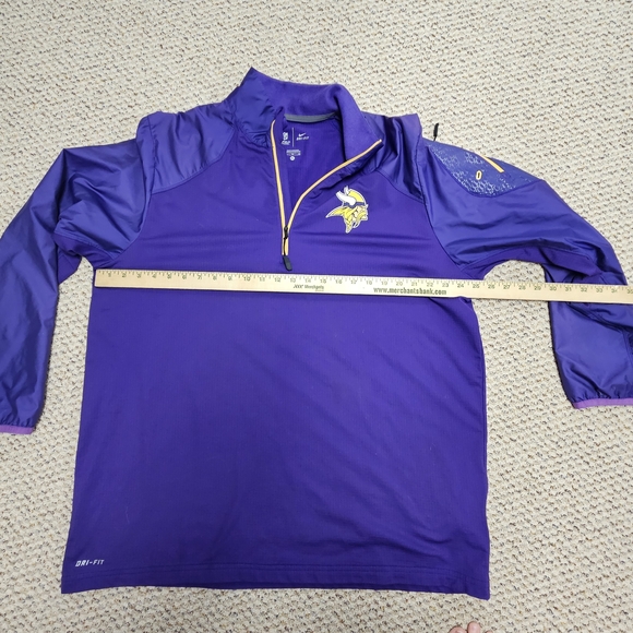 Nike Dry-Fit Men's Minnesota Vikings Purple 1/4 Zip Pullover Jacket - Size XL - Picture 7 of 8
